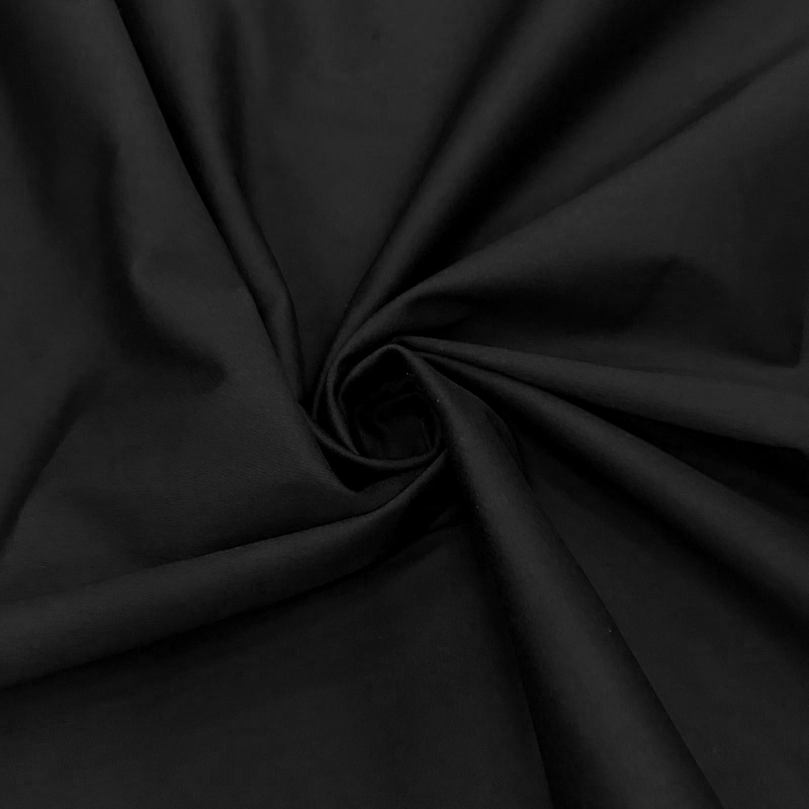 TECIDO COTTON SATIN / SARJA COM ELASTANO LISO COR PRETO 97% ALGODÃO E 3% ELASTANO COM 1,46 LG