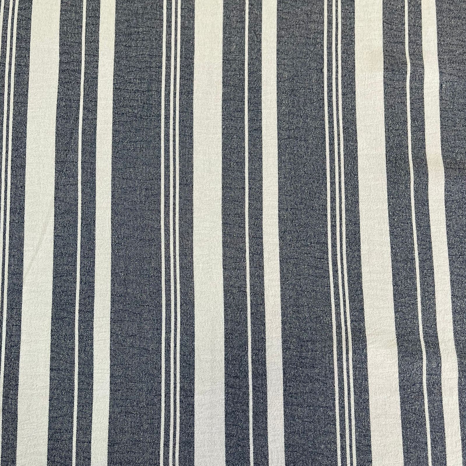 CREPE DUNA LISTRAS MARINHO COM BRANCO 100% POLIESTER COM 1,40 LG