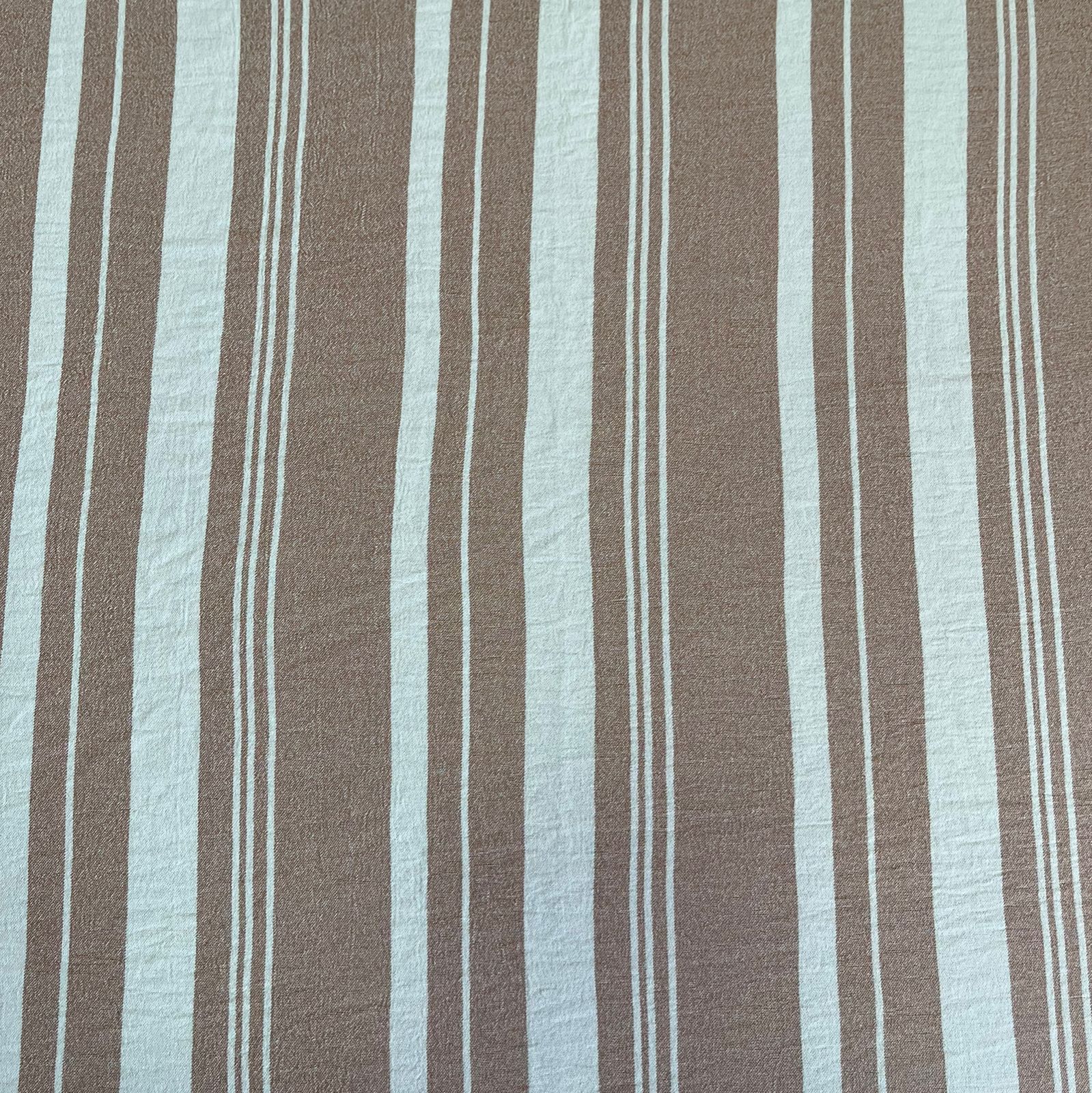 CREPE DUNA LISTRAS SALMÃO COM BRANCO 100% POLIESTER COM 1,40 LG