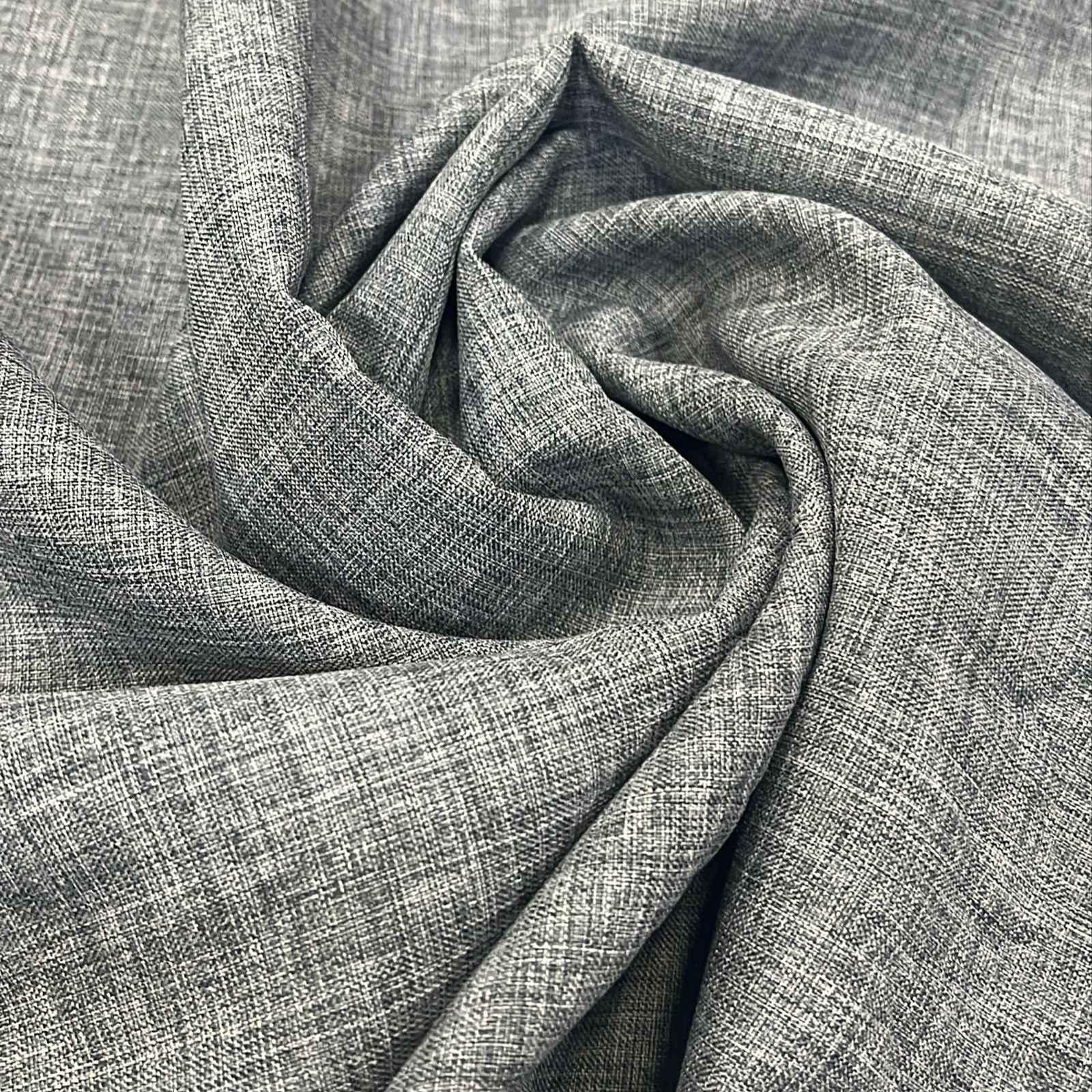 TECIDO CREPE MELANGE MESCLADO CINZA CHUMBO 100% POLIÉSTER COM 1,50 LG