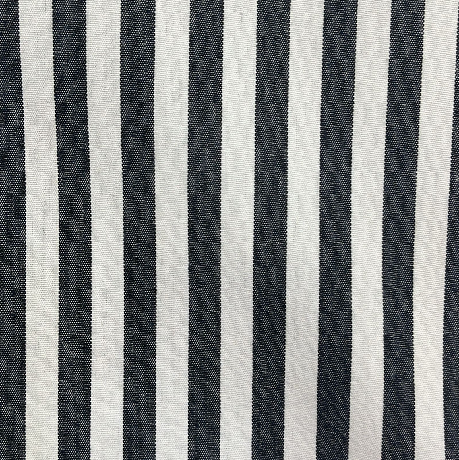 TECIDO LONITA LISTRA COM 10 MM PRETO COM BRANCO 100% ALGODÃO COM 1,40 LG