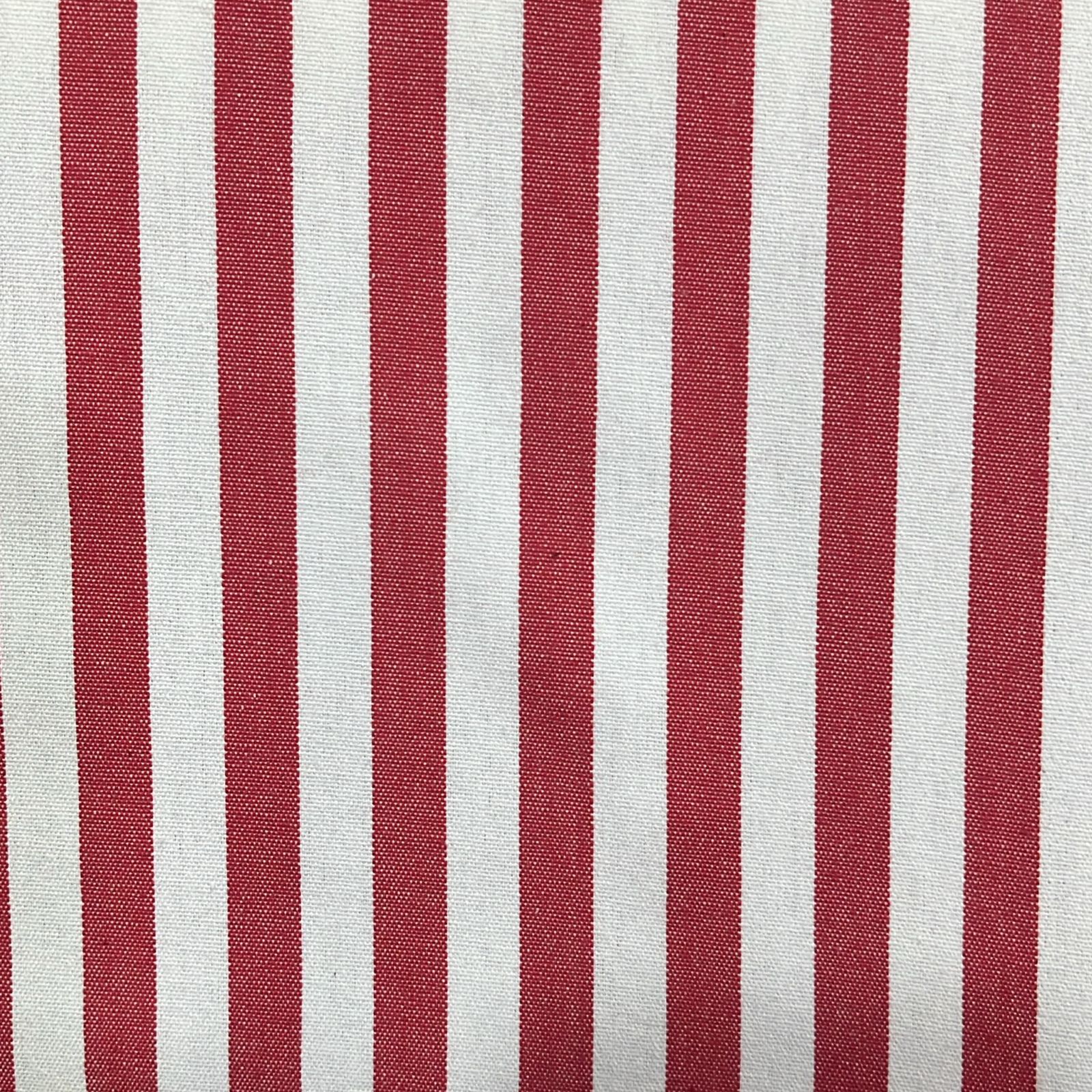 TECIDO LONITA LISTRA COM 10 MM VERMELHO COM BRANCO 100% ALGODÃO COM 1,40 LG