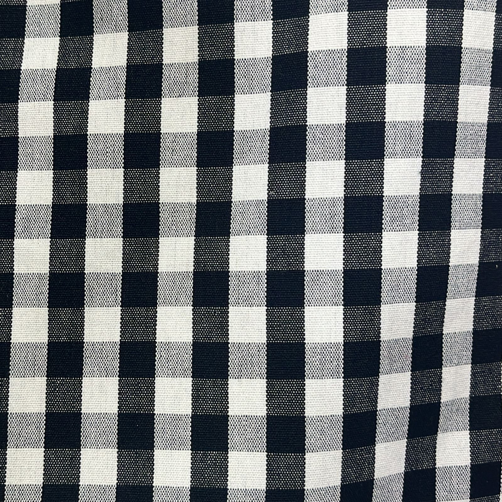 TECIDO LONITA XADREZ COM 10 MM PRETO COM BRANCO 100% ALGODÃO COM 1,40 LG