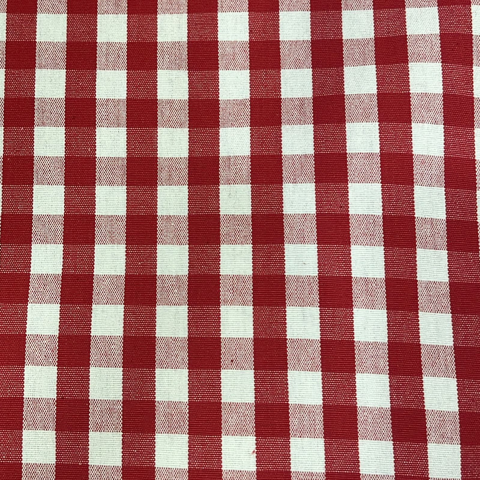TECIDO LONITA XADREZ COM 10 MM VERMELHO COM BRANCO 100% ALGODÃO COM 1,40 LG