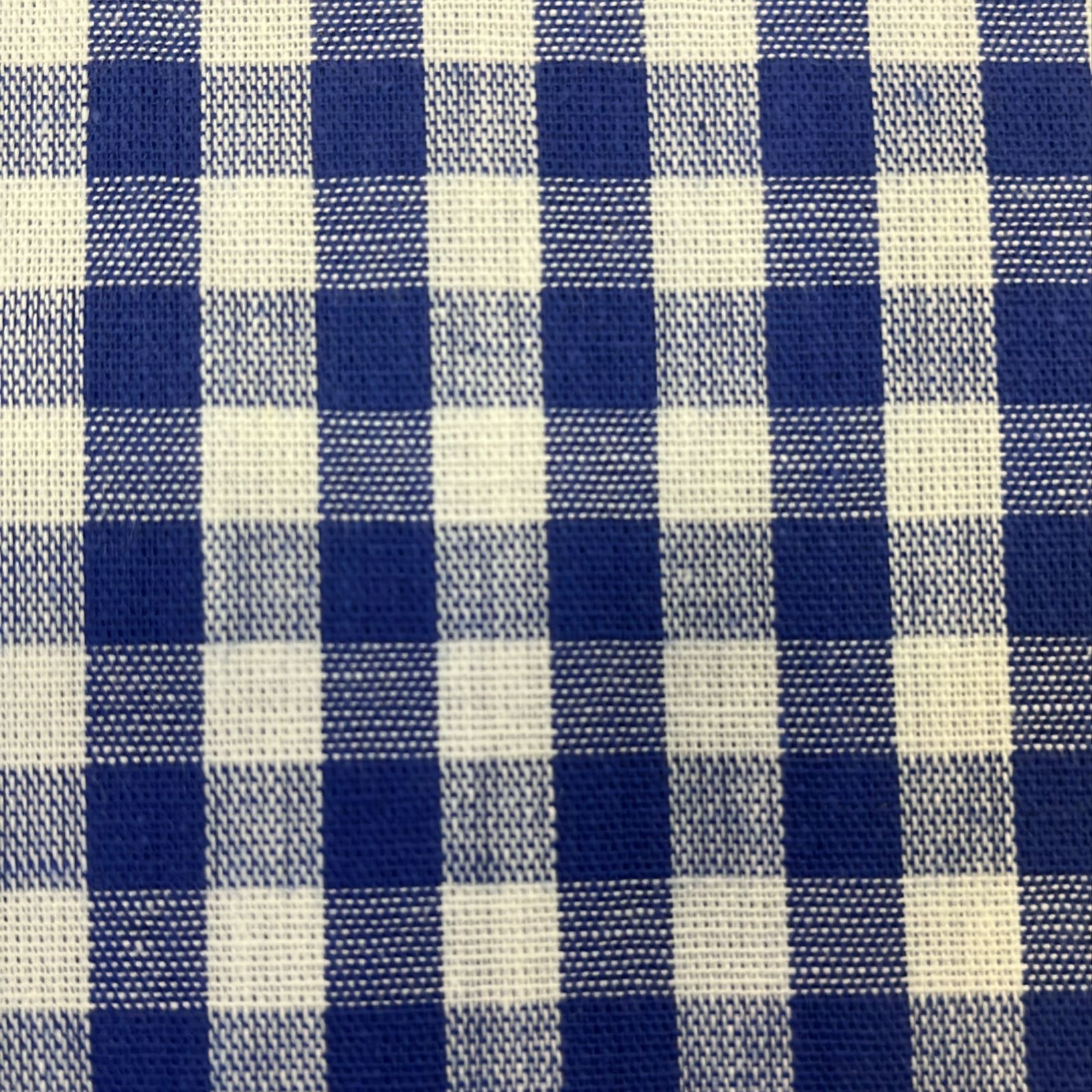 TECIDO LONITA XADREZ COM 7 MM ROYAL COM BRANCO 100% ALGODÃO COM 1,40 LG