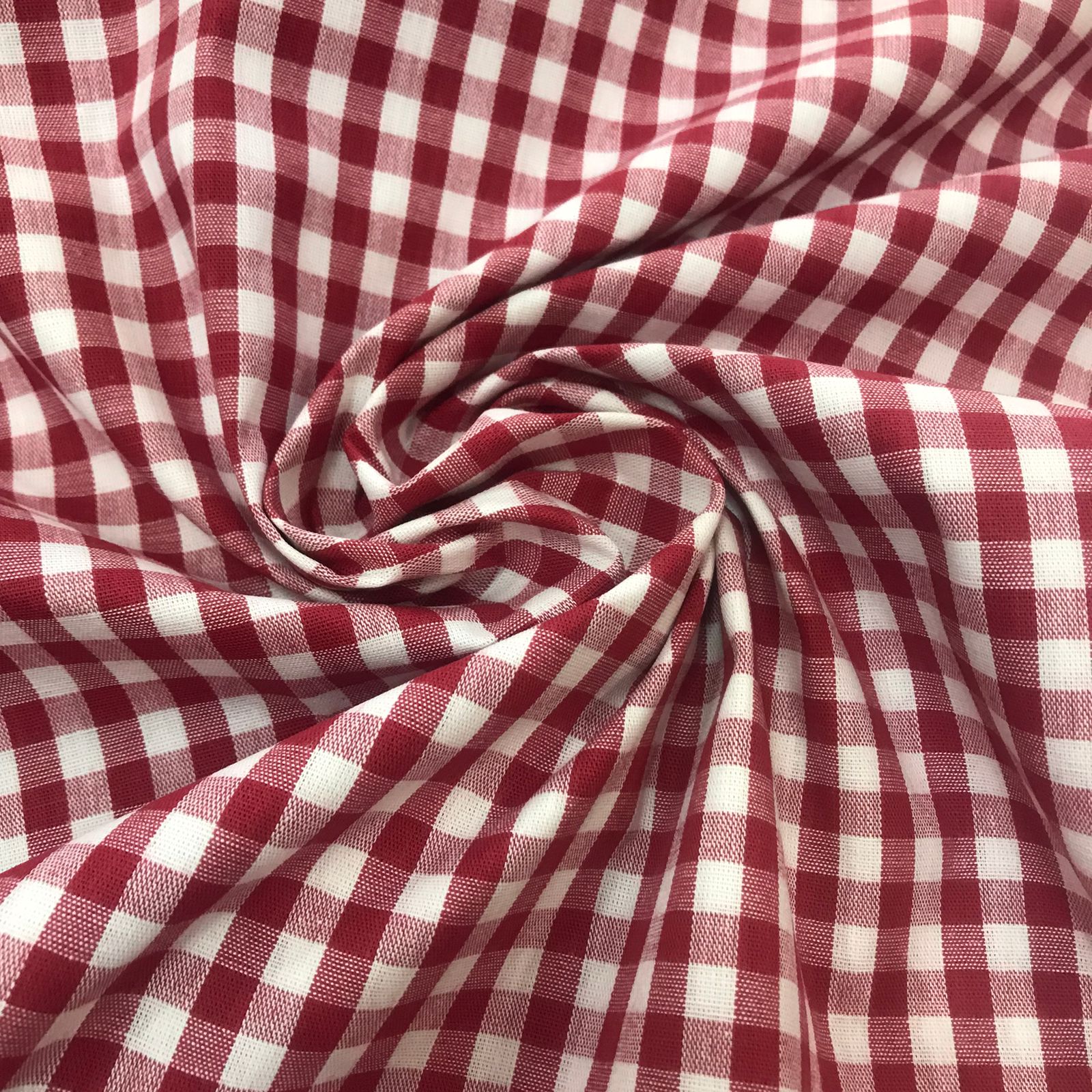 TECIDO 100% ALGODÃO - XADREZ MICRO VERMELHO FUNDO BRANCO- PREÇO DE