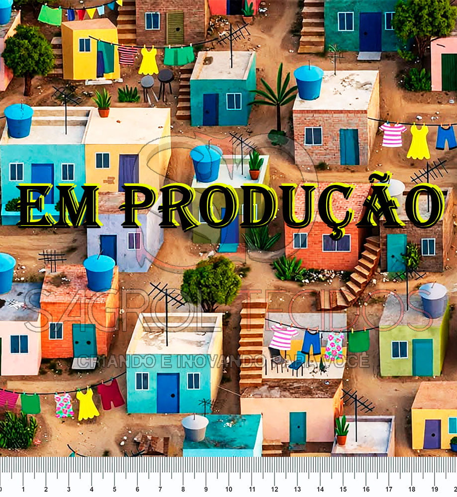 TREICOLINE ESTAMPA DIGITAL VILA CARIOCA 100% ALGODÃO COM 1,50 LG