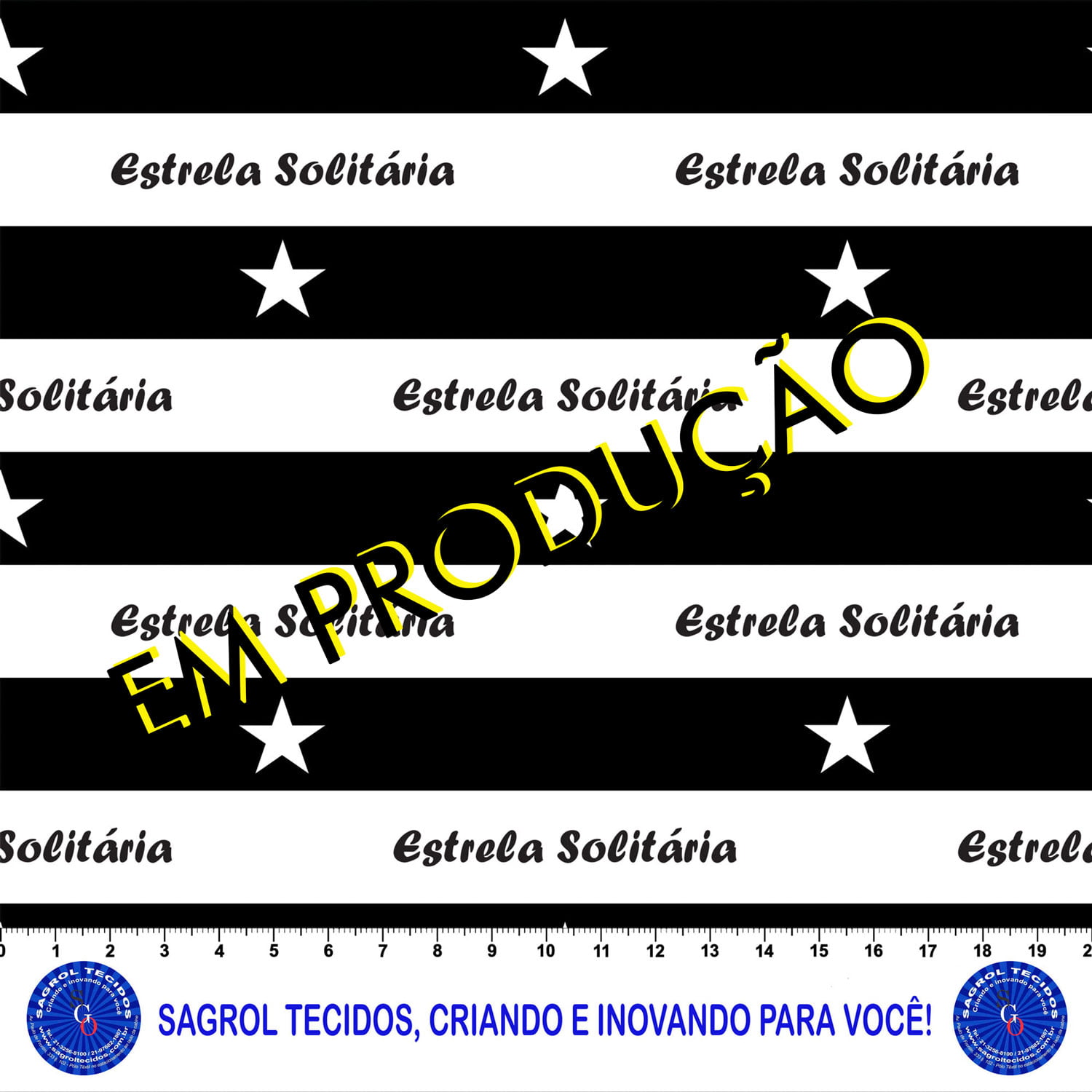 TRICOLINE ESTAMPA DIGITAL BOTAFOGO ESTRELA SOLITÁRIA 100% ALGODÃO COM 1,50 LG