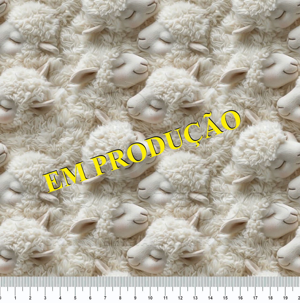 TRICOLINE ESTAMPA DIGITAL 3D CORDEIRINHO FOFO 100% ALGODÃO COM 1,50 LG