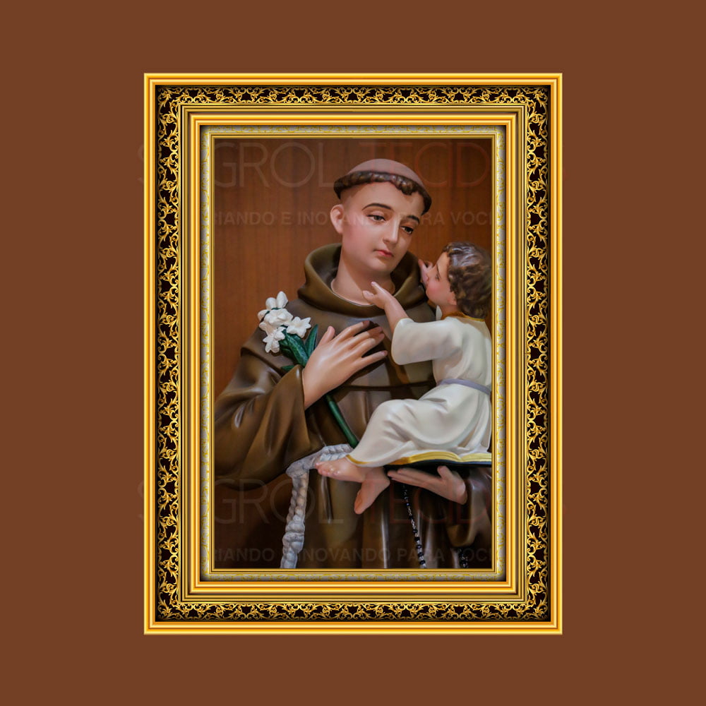 TRICOLINE ESTAMPA SANTO ANT^NIO - 0,49 X 0,49 CM 100% ALGODÃO