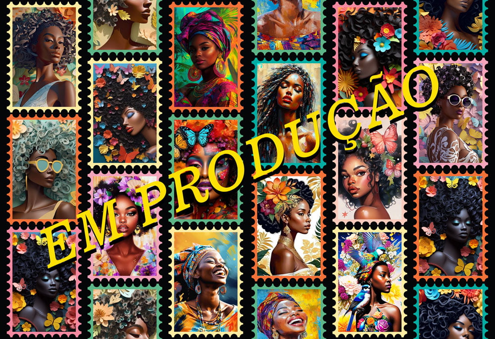 VISCOSE ESTAMPA BELEZA AFRO EM QUADROS - 10O% VISCOSE - COM 1,40 LG