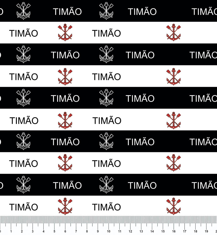 TRICOLINE ESTAMPA DIGITAL CORINTHIANS PAINEL DE 1,00X1,50 LG 100% ALGODÃO