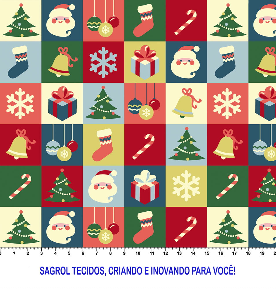 TRICOLINE ESTAMPA DIGITAL NATAL 100% ALGODÃO COM 1,50 LG 60AEDC16DFFE2