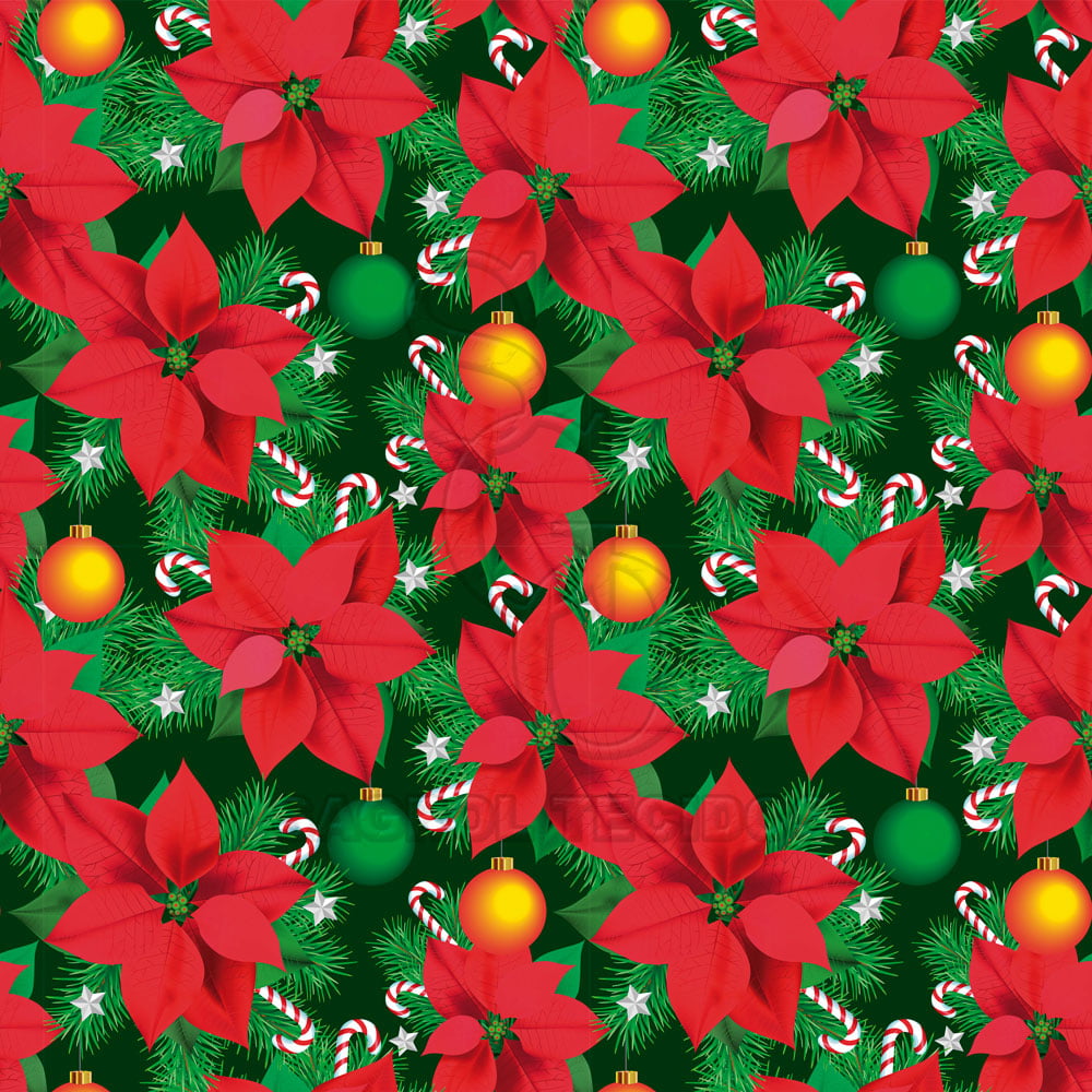 Tricoline Estampa digital - Coleção NATAL - FLORES DE NATAL