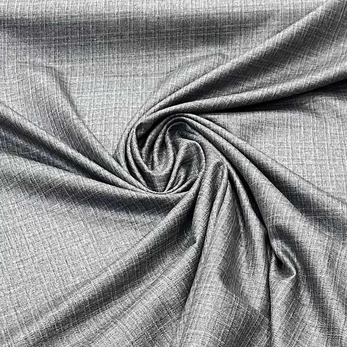 TECIDO GABARDINE DE ALFAIATARIA XADREZ COR PRATA 100% POLIÉSTER COM 1,50 LG