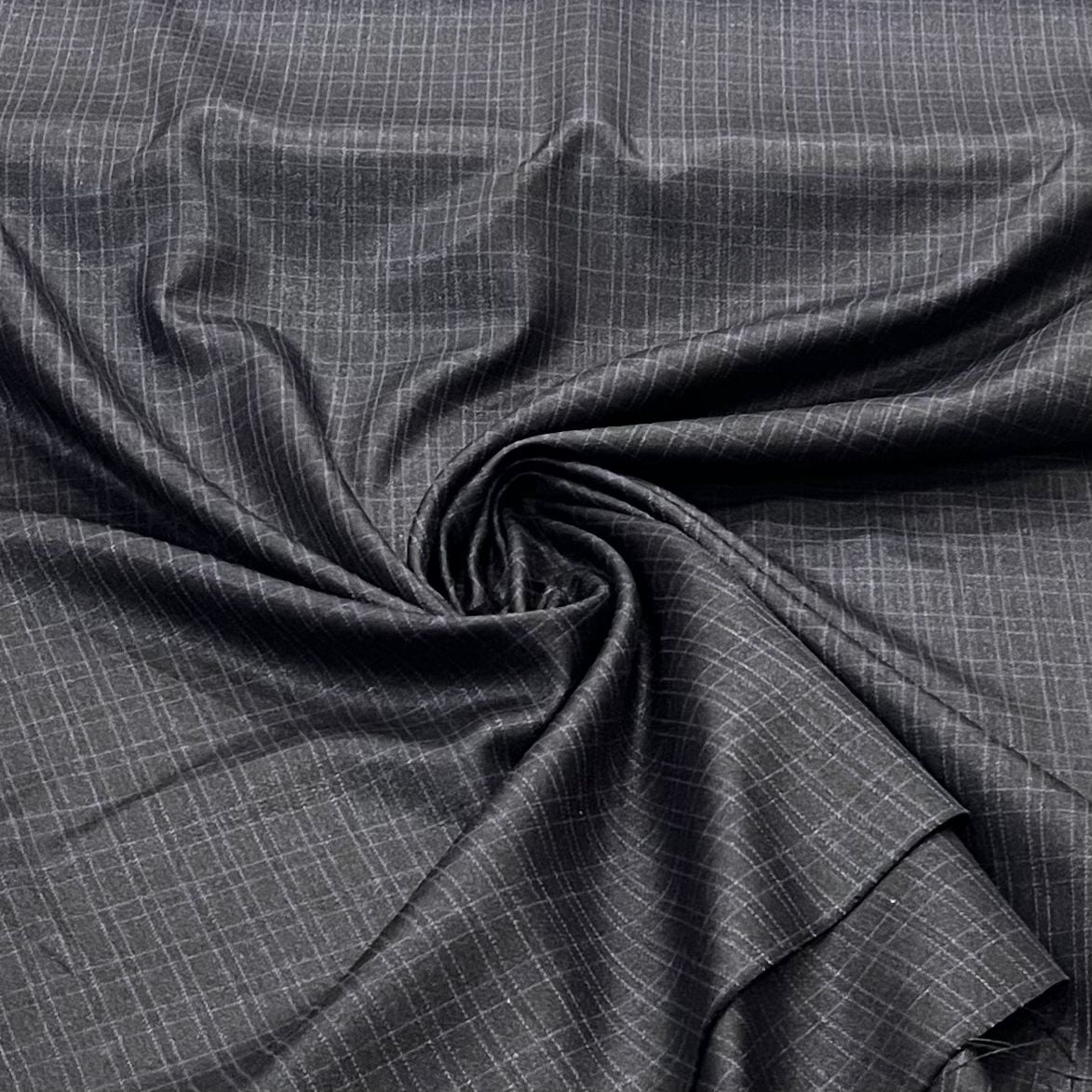 TECIDO GABARDINE DE ALFAIATARIA XADREZ COR PRETO 100% POLIÉSTER COM 1,50 LG