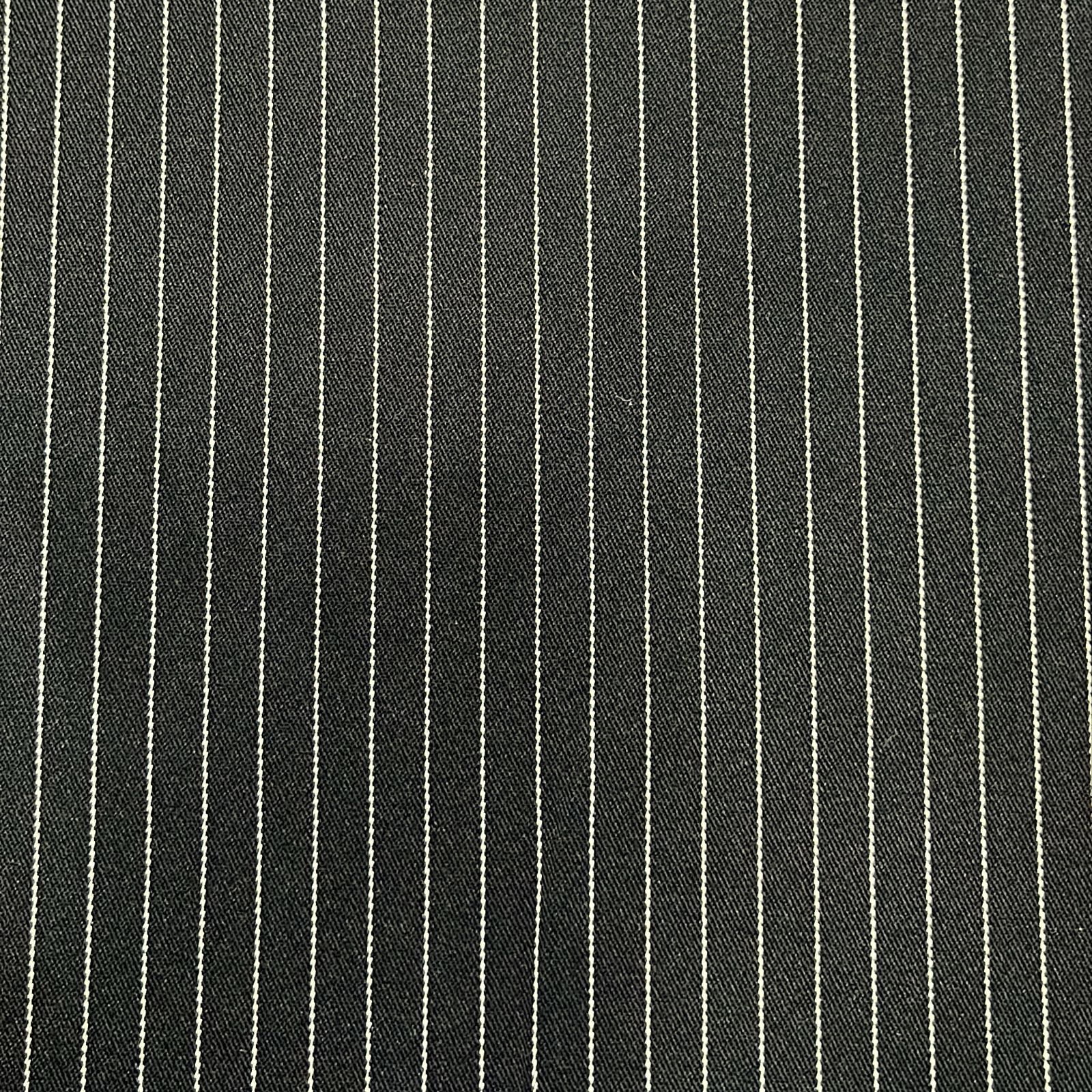 TECIDO TWO WAY RISCA DE GIZ - PRETO - 226 G/M² - 94% POLIÉSTER 04% ELASTANO 2% VISCOSE - COM 1,48 LG