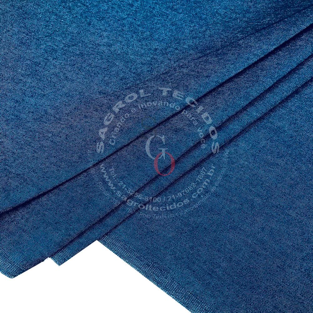 TECIDO JEANS PESADO AZUL DENIM VINCE FLEX COM ELASTANO COM 1,50 LG - REF. 696