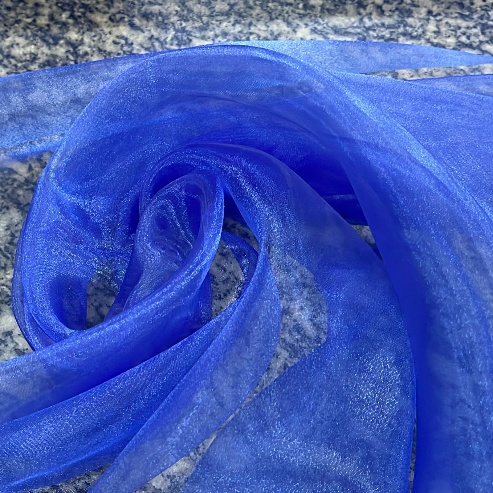 ORGANZA CRISTAL AZUL ROYAL - 100% POLIÉSTER - COM 1,50 LG