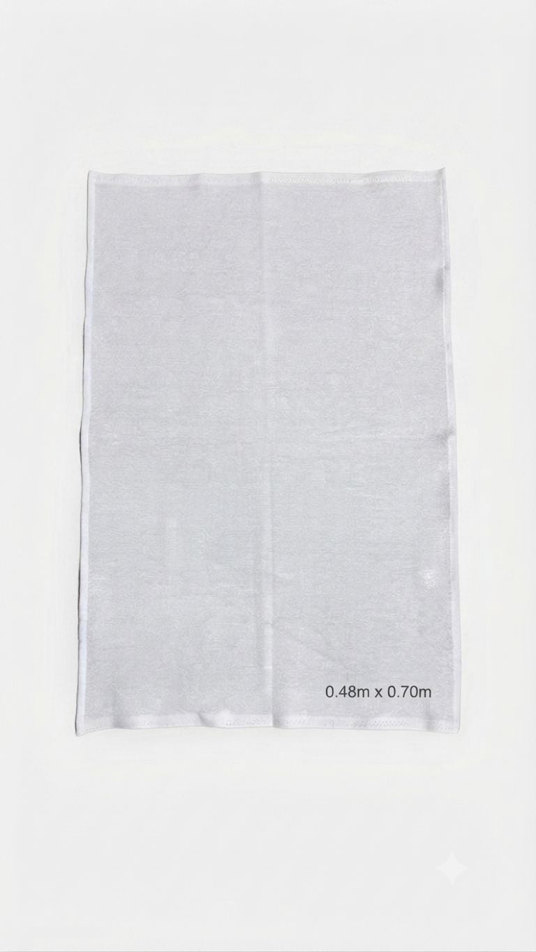 PANO DE PRATO E COPA PP-24 COM BAINHA BRANCO 100% ALGODÃO COM 0,48CM X 0,70 CM