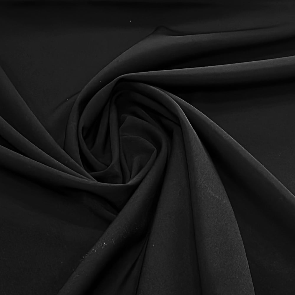 TECIDO TACTEL COM ELASTANO PRETO 98% POLIÉSTER E 2% ELASTANO 125 G/M² COM 1,50 LG