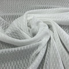 CREPE CHIFFON ILUSION TEXTURIZADO COR BRANCO 100% POLIÉSTER 160 G/M² COM 1,50 LG