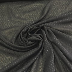 CREPE CHIFFON ILUSION TEXTURIZADO COR PRETO 100% POLIÉSTER 160 G/M² COM 1,50 LG
