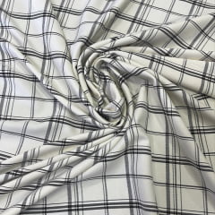 CREPE DIANA - XADREZ BEGE COM PRETO - 90% POLIÉSTER E 10% ELASTANO - 180 G/M² - COM 1,50 LG CREPE DIANA - XADREZ BEGE COM PRETO - 90% POLIÉSTER E 10% ELASTANO - 180 G/M² - COM 1,50 LG