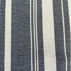 CREPE DUNA LISTRAS MARINHO COM BRANCO 100% POLIESTER COM 1,40 LG