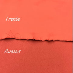 CREPE SATIN INDONÉSIA - COR TERRACOTA - 100% POLIÉSTER - 256 G/M² COM 1,50 LG