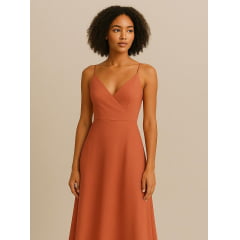 CREPE SATIN INDONÉSIA - COR TERRACOTA - 100% POLIÉSTER - 256 G/M² COM 1,50 LG