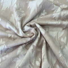 TECIDO JACQUARD FLOWER BEGE 100% POLIÉSTER COM 1,47 LG