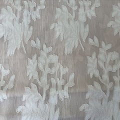 TECIDO JACQUARD FLOWER BEGE 100% POLIÉSTER COM 1,47 LG