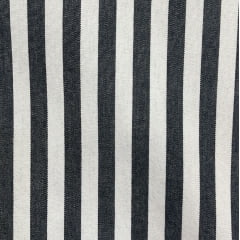 TECIDO LONITA LISTRA COM 10 MM PRETO COM BRANCO 100% ALGODÃO COM 1,40 LG