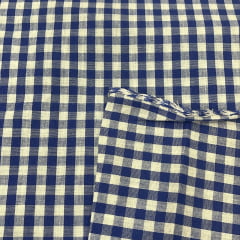TECIDO LONITA XADREZ COM 7 MM ROYAL COM BRANCO 100% ALGODÃO COM 1,40 LG