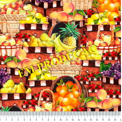 TRICLIN ESTAMPA DIGITAL FRUTAS TROPICAIS 100% ALGODÃO COM 1,50 LG