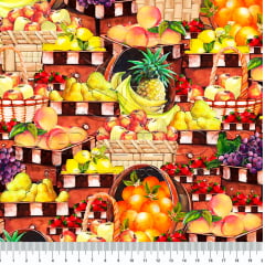 TRICLIN ESTAMPA DIGITAL FRUTAS TROPICAIS 100% ALGODÃO COM 1,50 LG