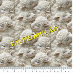 TRICOLINE ESTAMPA DIGITAL 3D CORDEIRINHO FOFO 100% ALGODÃO COM 1,50 LG