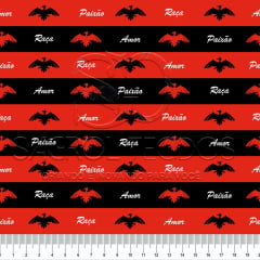 TRICOLINE ESTAMPA DIGITAL NOVO FLAMENGO, RAÇA, AMOR E PAIXÃO 100% ALGODÃO COM 1,50 LG