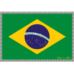 TRICOLINE ESTAMPA DIGITAL - PAINEL (1,00X1,50CM ) PARA CANGA RETÂNGULAR - BRASIL HUMO AO HEXA - 100% ALGODÃO