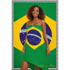 TRICOLINE ESTAMPA DIGITAL - PAINEL (1,00X1,50CM ) PARA CANGA RETÂNGULAR - BRASIL HUMO AO HEXA - 100% ALGODÃO