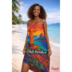 TRICOLINE ESTAMPA DIGITAL - PAINEL (1,00X1,50CM ) PARA CANGA RETÂNGULAR - CORCOVADO COM PÃO DE AÇÚCAR - 100% ALGODÃO