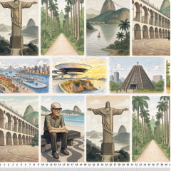 TRICOLINE ESTAMPA DIGITAL RETRATOS DO RIO 100% ALGODÃO COM 1,50 LG