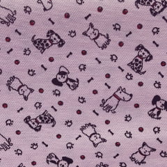 FLANELA ESTAMPADA PARA CUEIROS CÃES COM FUNDO ROSA 100% ALGODÃO COM 0,80 LG