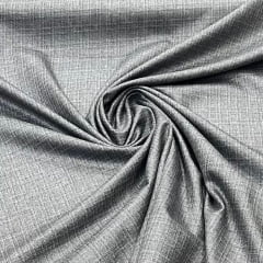 TECIDO GABARDINE DE ALFAIATARIA XADREZ COR PRATA 100% POLIÉSTER COM 1,50 LG