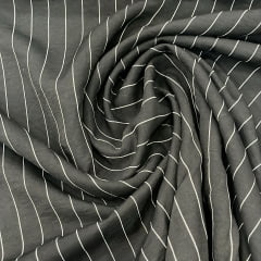TECIDO RISCA DE GIZ - PRETO - 100% POLIÉSTER - COM 1,48 LG