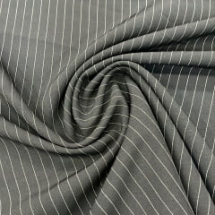 TECIDO TWO WAY RISCA DE GIZ - PRETO - 93% POLIÉSTER 5% ELASTANO 2% VISCOSE - COM 1,48 LG