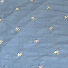 JEANS DENIM BORDADO - COR AZUL CLARO - 60% ALGODÃO E 40% POLIÉSTER - 1,35 LG