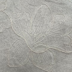 LINHO MISTO BORDADO FLORAL - 70% VISCOSE E 30% LINHO - 180 G/M² - COM 1,40 LG 
