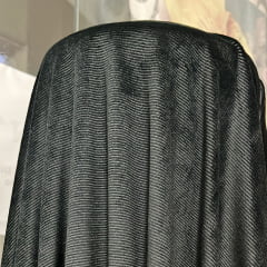 MALHA CORDUROY SEMELHANTE AO VELUDO COTELE COR PRETA 96% POLIÉSTER E 4% ELASTANO COM 1,60 LG 